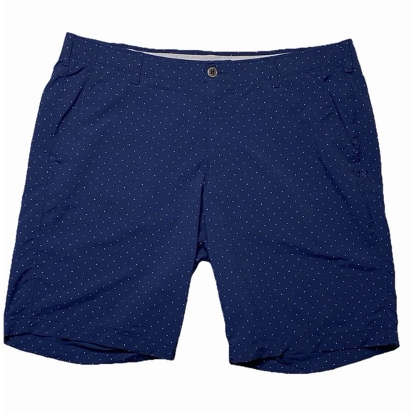 Under Armour Other - Under Armour Men's HeatGear Loose Golf Shorts Navy Polka Dot Size 40